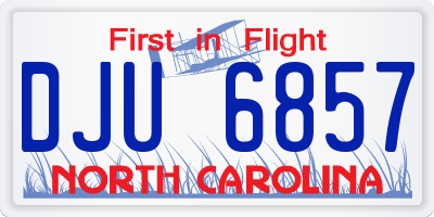NC license plate DJU6857