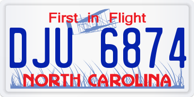 NC license plate DJU6874