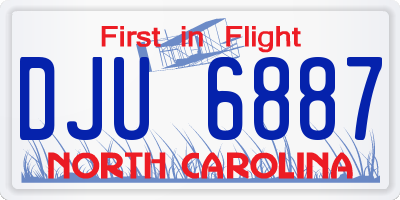 NC license plate DJU6887