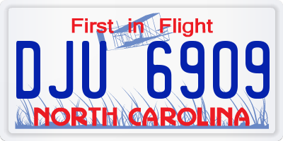 NC license plate DJU6909