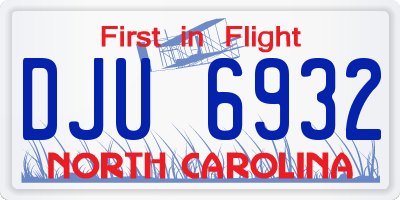 NC license plate DJU6932