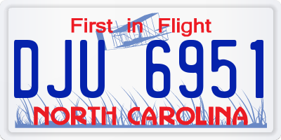 NC license plate DJU6951