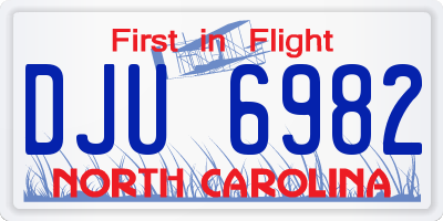 NC license plate DJU6982