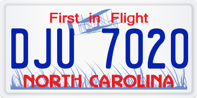 NC license plate DJU7020
