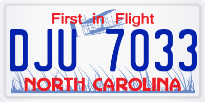 NC license plate DJU7033