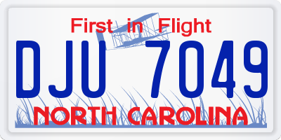 NC license plate DJU7049