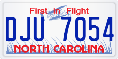 NC license plate DJU7054