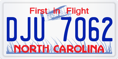 NC license plate DJU7062