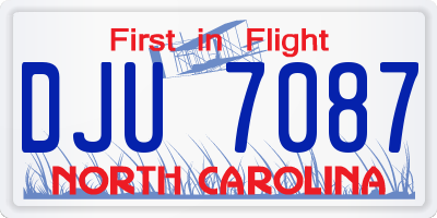 NC license plate DJU7087