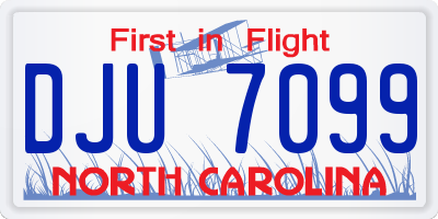 NC license plate DJU7099