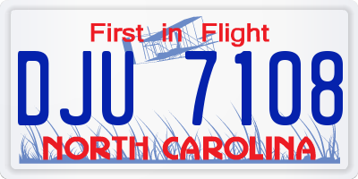 NC license plate DJU7108