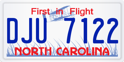 NC license plate DJU7122