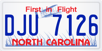 NC license plate DJU7126
