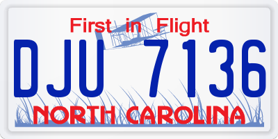 NC license plate DJU7136