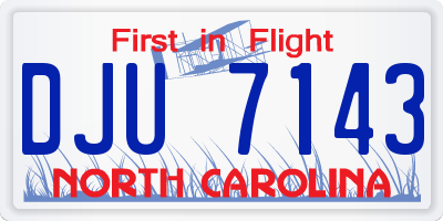 NC license plate DJU7143