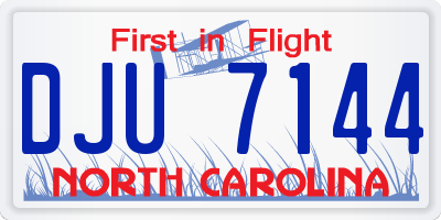NC license plate DJU7144