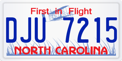 NC license plate DJU7215