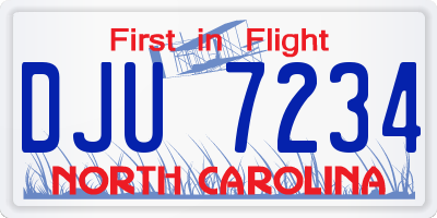 NC license plate DJU7234