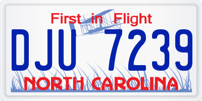 NC license plate DJU7239