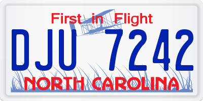NC license plate DJU7242