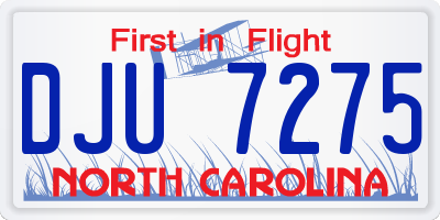 NC license plate DJU7275