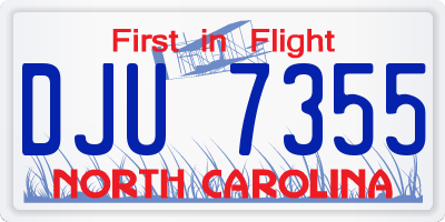 NC license plate DJU7355