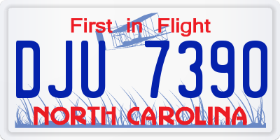 NC license plate DJU7390