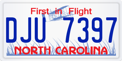NC license plate DJU7397