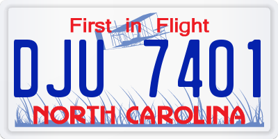 NC license plate DJU7401