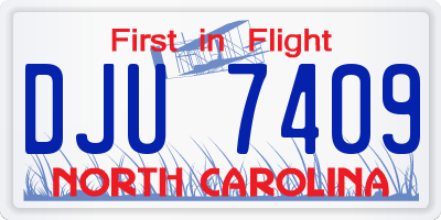 NC license plate DJU7409
