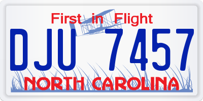 NC license plate DJU7457