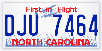 NC license plate DJU7464
