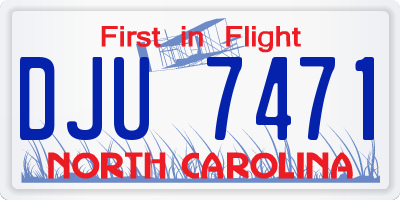 NC license plate DJU7471