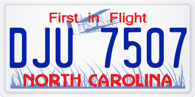 NC license plate DJU7507