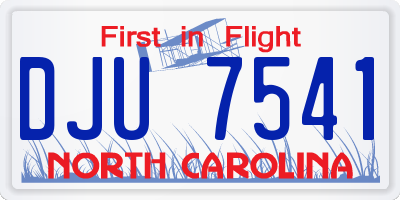 NC license plate DJU7541
