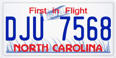 NC license plate DJU7568