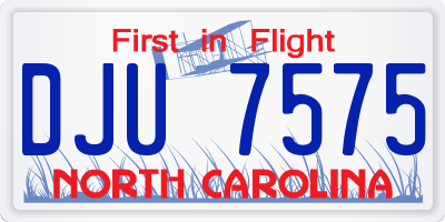 NC license plate DJU7575