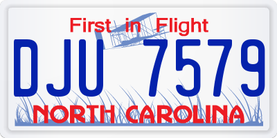 NC license plate DJU7579