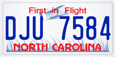 NC license plate DJU7584