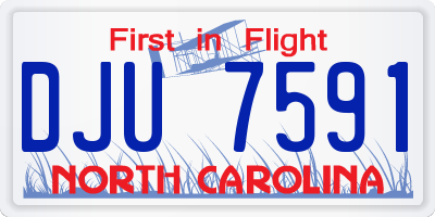 NC license plate DJU7591