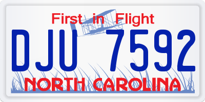 NC license plate DJU7592