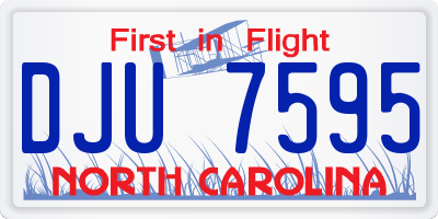 NC license plate DJU7595