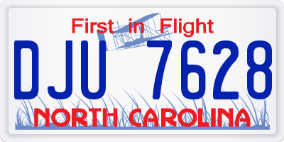 NC license plate DJU7628