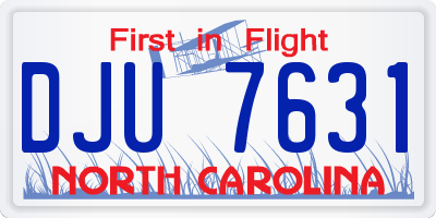 NC license plate DJU7631