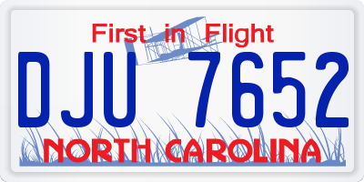 NC license plate DJU7652