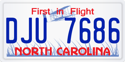 NC license plate DJU7686