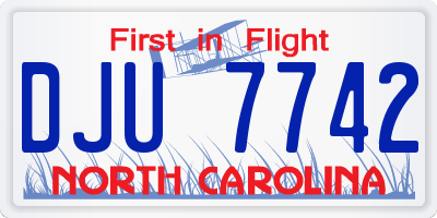 NC license plate DJU7742