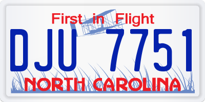 NC license plate DJU7751