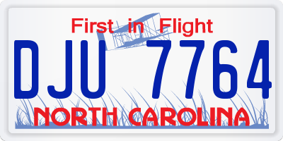 NC license plate DJU7764