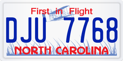 NC license plate DJU7768